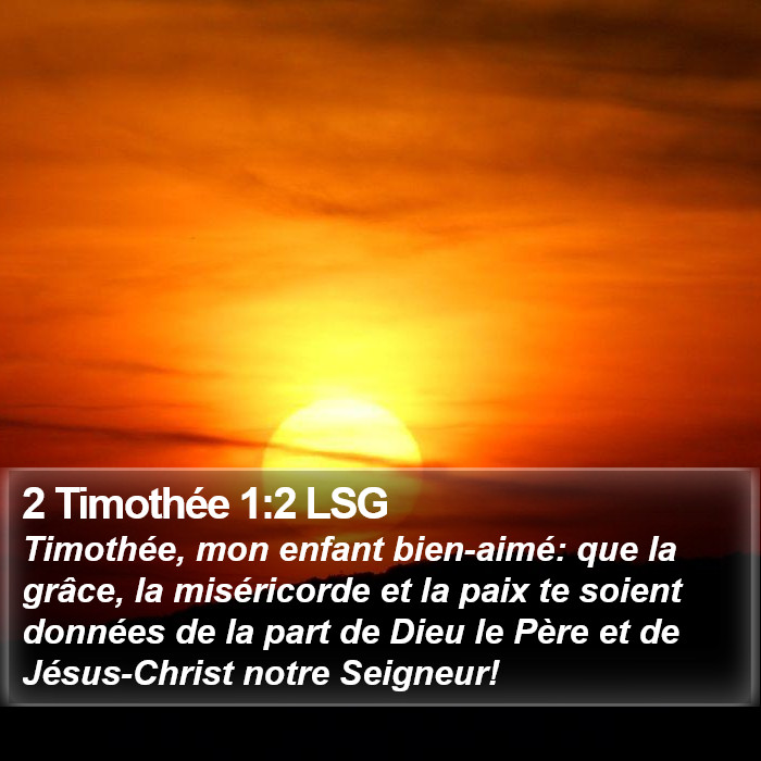 2 Timothée 1:2 LSG Bible Study