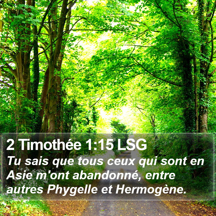 2 Timothée 1:15 LSG Bible Study