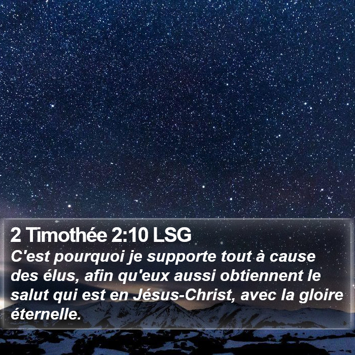 2 Timothée 2:10 LSG Bible Study