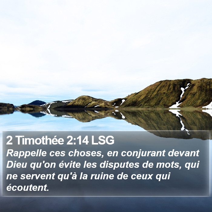 2 Timothée 2:14 LSG Bible Study