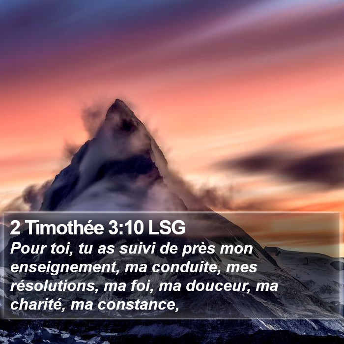 2 Timothée 3:10 LSG Bible Study