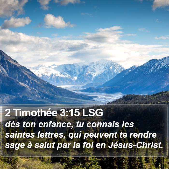 2 Timothée 3:15 LSG Bible Study