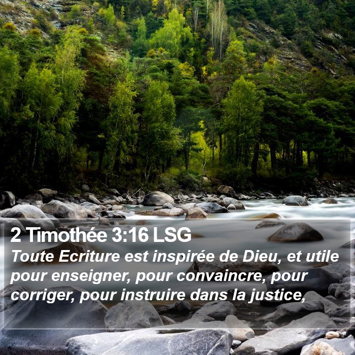 2 Timothée 3:16 LSG Bible Study