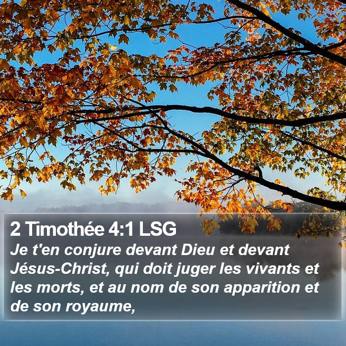 2 Timothée 4:1 LSG Bible Study