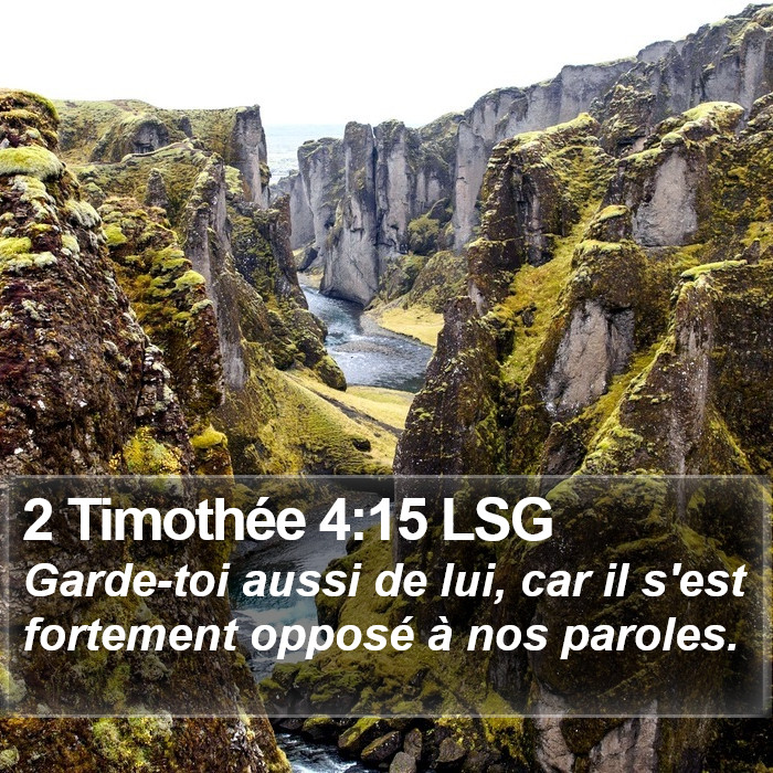 2 Timothée 4:15 LSG Bible Study