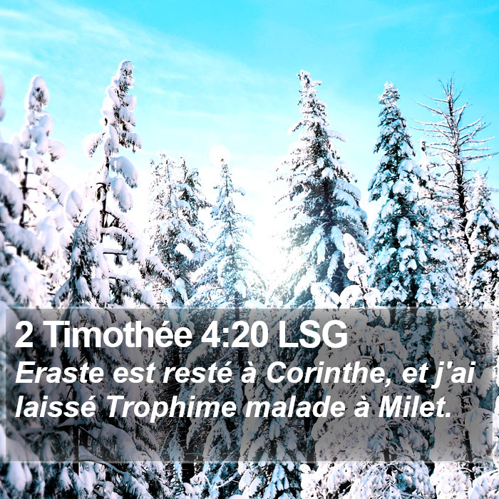 2 Timothée 4:20 LSG Bible Study