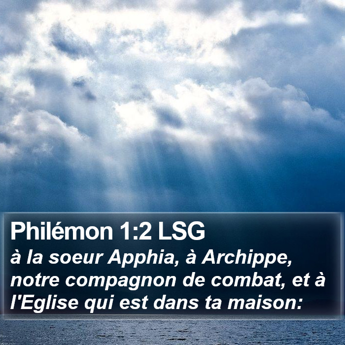 Philémon 1:2 LSG Bible Study