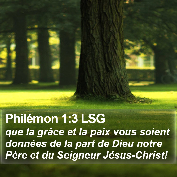 Philémon 1:3 LSG Bible Study