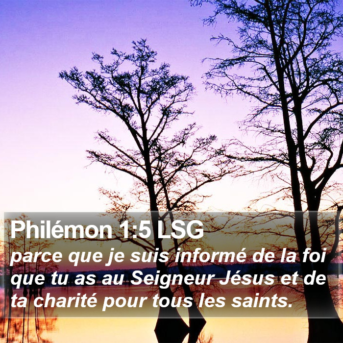 Philémon 1:5 LSG Bible Study