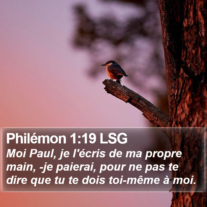 Philémon 1:19 LSG Bible Study