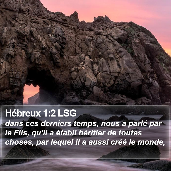 Hébreux 1:2 LSG Bible Study