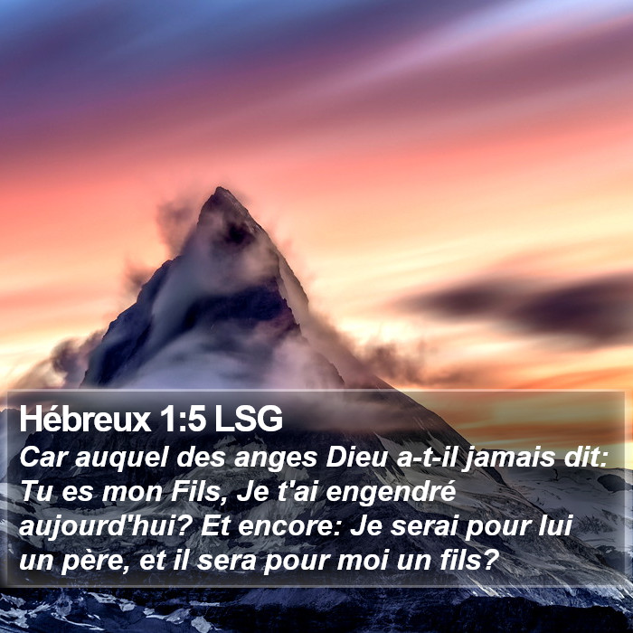 Hébreux 1:5 LSG Bible Study