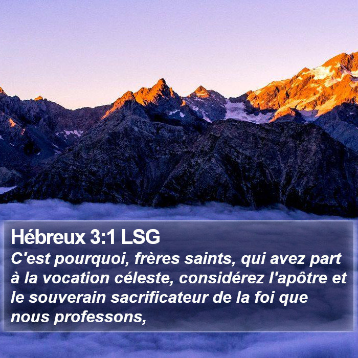 Hébreux 3:1 LSG Bible Study