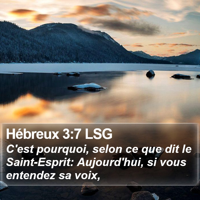 Hébreux 3:7 LSG Bible Study