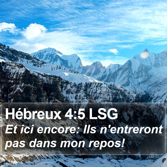 Hébreux 4:5 LSG Bible Study