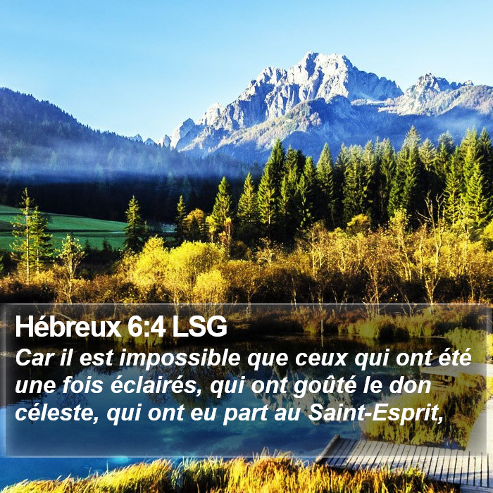 Hébreux 6:4 LSG Bible Study