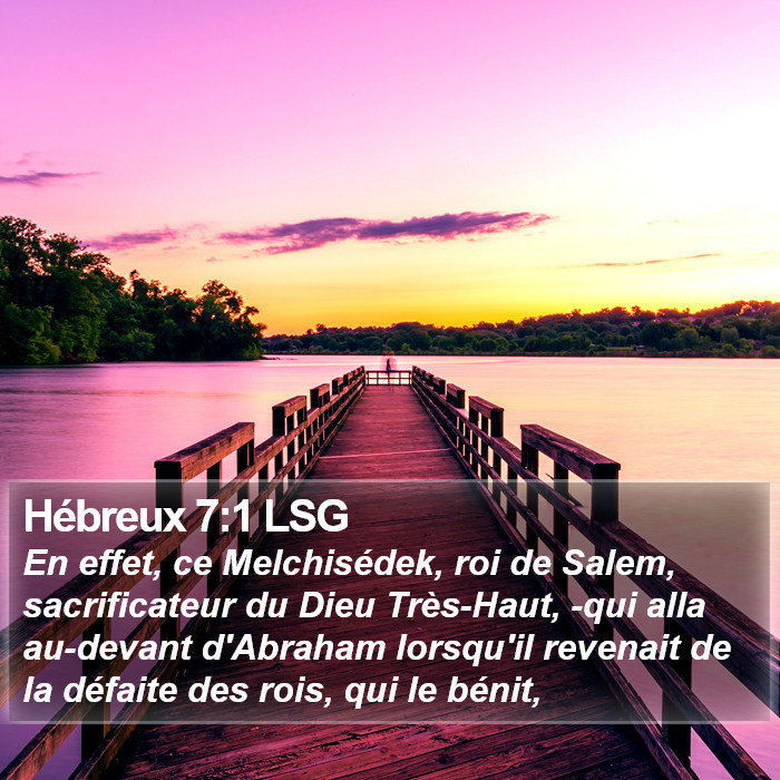 Hébreux 7:1 LSG Bible Study