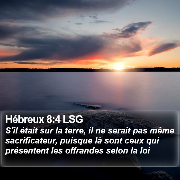 Hébreux 8:4 LSG Bible Study