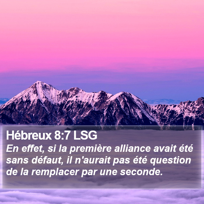 Hébreux 8:7 LSG Bible Study