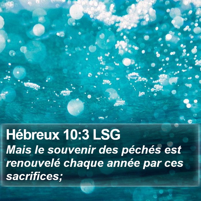 Hébreux 10:3 LSG Bible Study