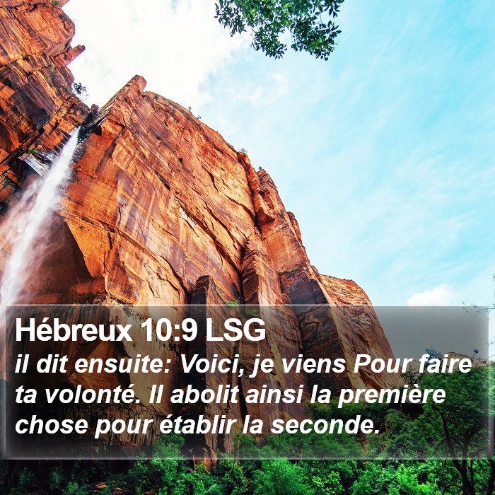 Hébreux 10:9 LSG Bible Study