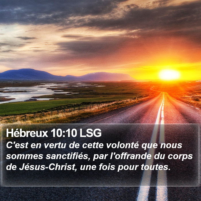 Hébreux 10:10 LSG Bible Study