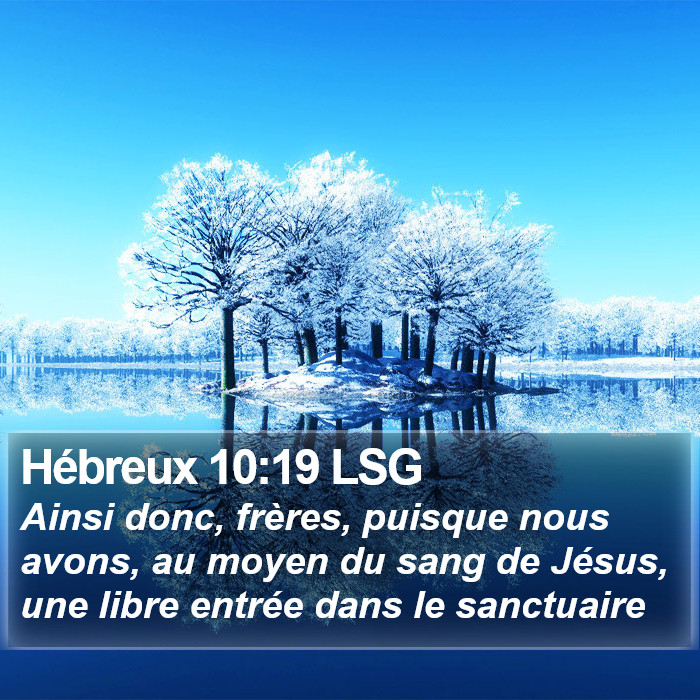 Hébreux 10:19 LSG Bible Study