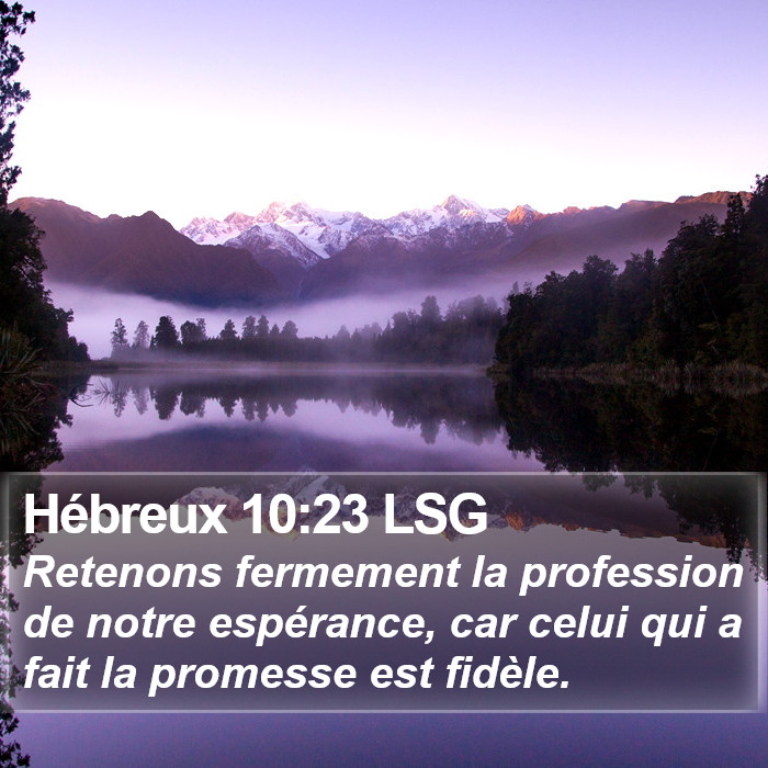 Hébreux 10:23 LSG Bible Study