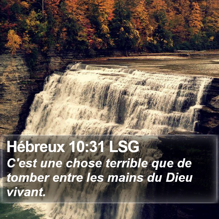 Hébreux 10:31 LSG Bible Study