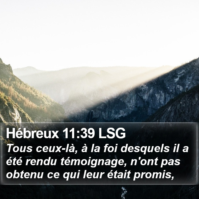 Hébreux 11:39 LSG Bible Study