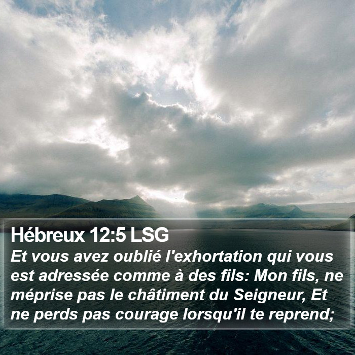 Hébreux 12:5 LSG Bible Study