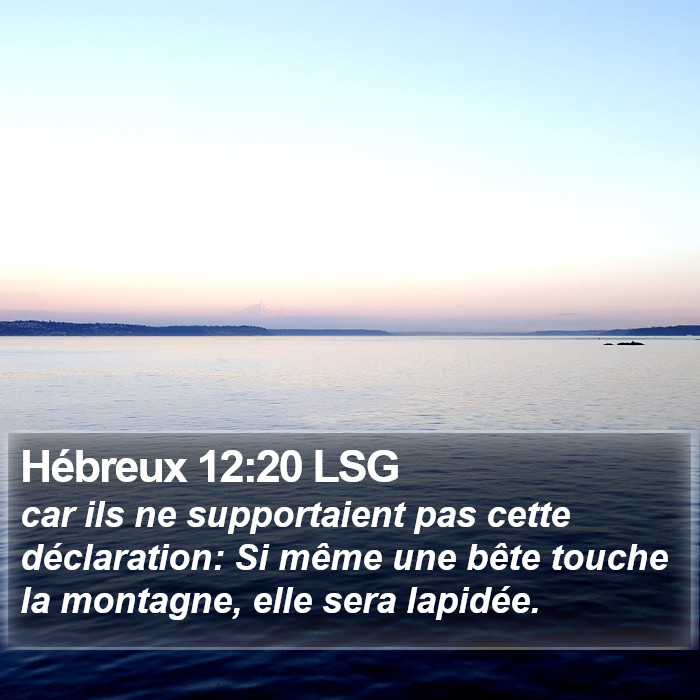 Hébreux 12:20 LSG Bible Study