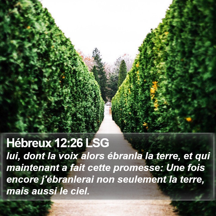 Hébreux 12:26 LSG Bible Study