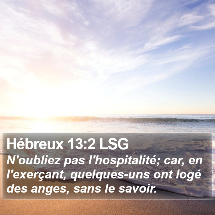Hébreux 13:2 LSG Bible Study