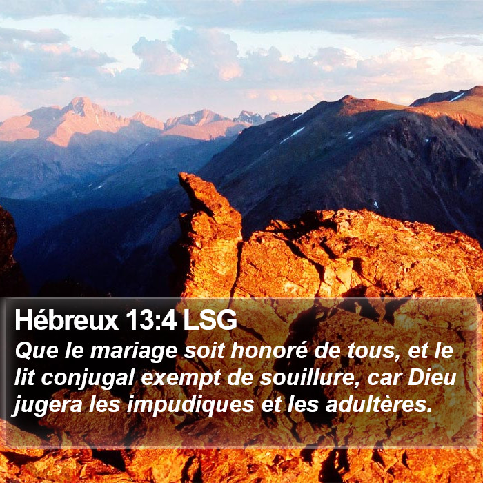 Hébreux 13:4 LSG Bible Study
