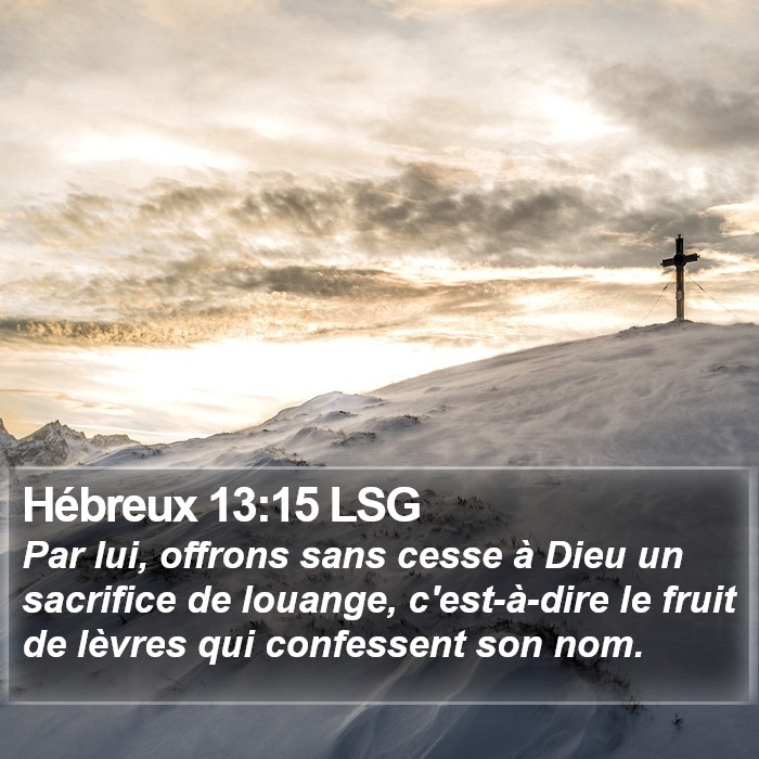 Hébreux 13:15 LSG Bible Study