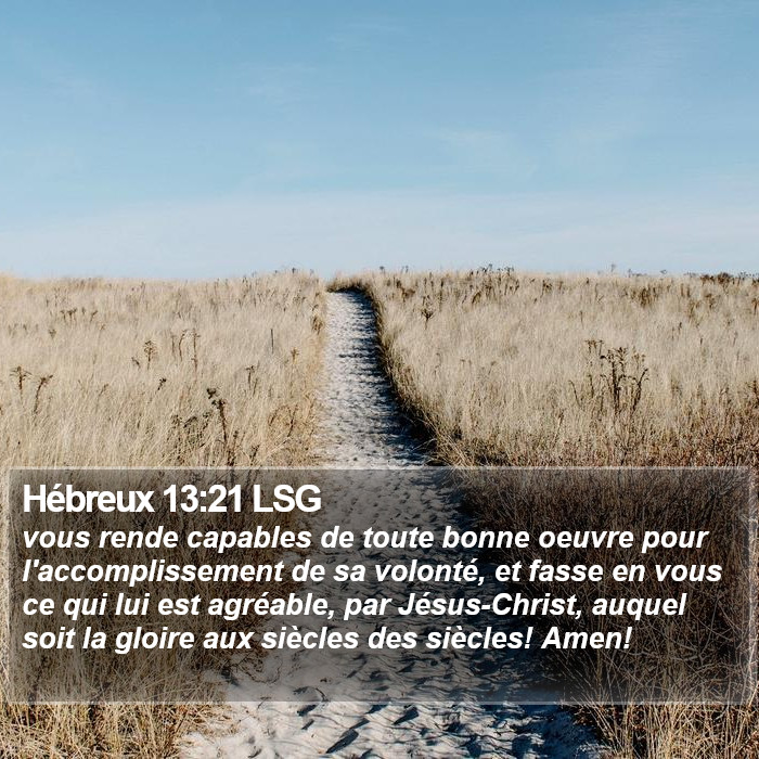 Hébreux 13:21 LSG Bible Study