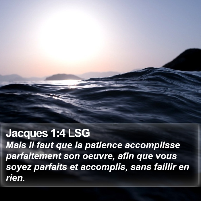 Jacques 1:4 LSG Bible Study