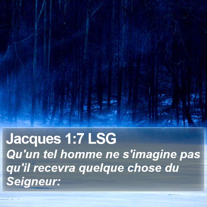 Jacques 1:7 LSG Bible Study