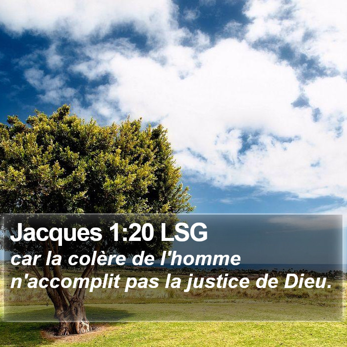 Jacques 1:20 LSG Bible Study