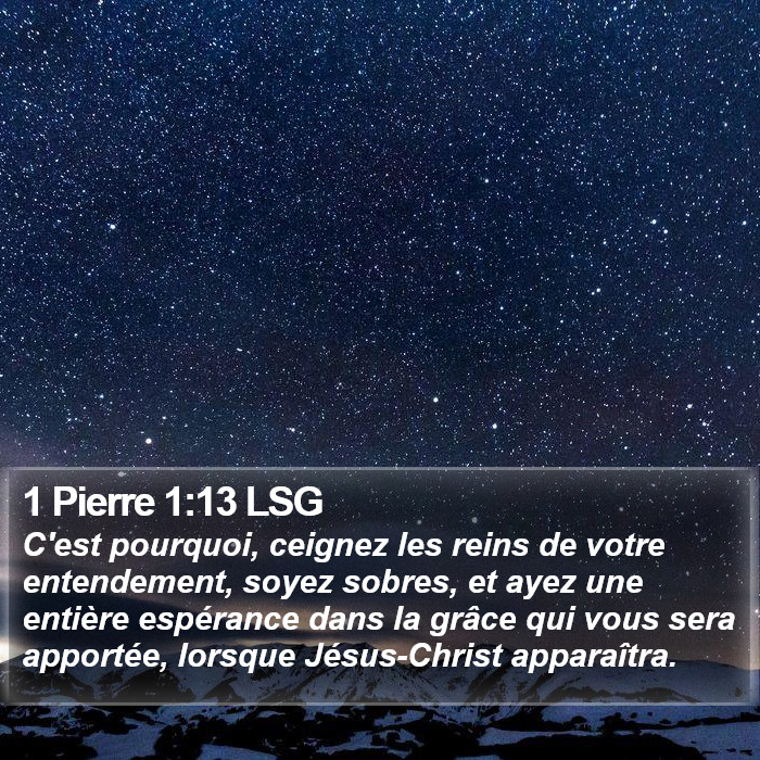 1 Pierre 1:13 LSG Bible Study