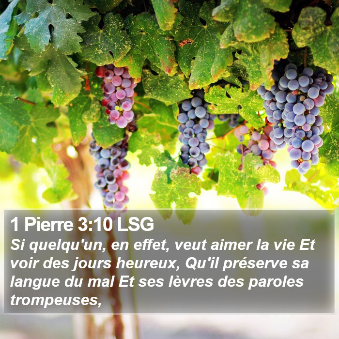 1 Pierre 3:10 LSG Bible Study