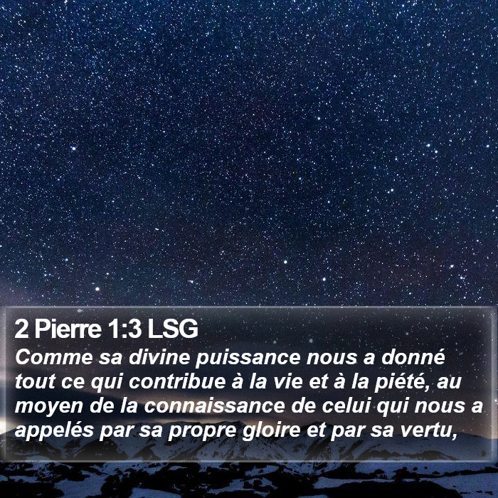 2 Pierre 1:3 LSG Bible Study