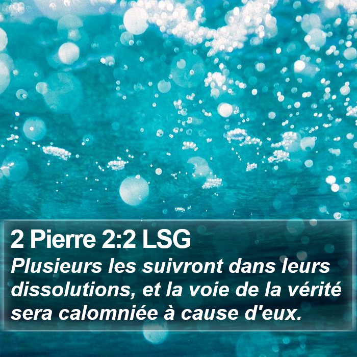 2 Pierre 2:2 LSG Bible Study