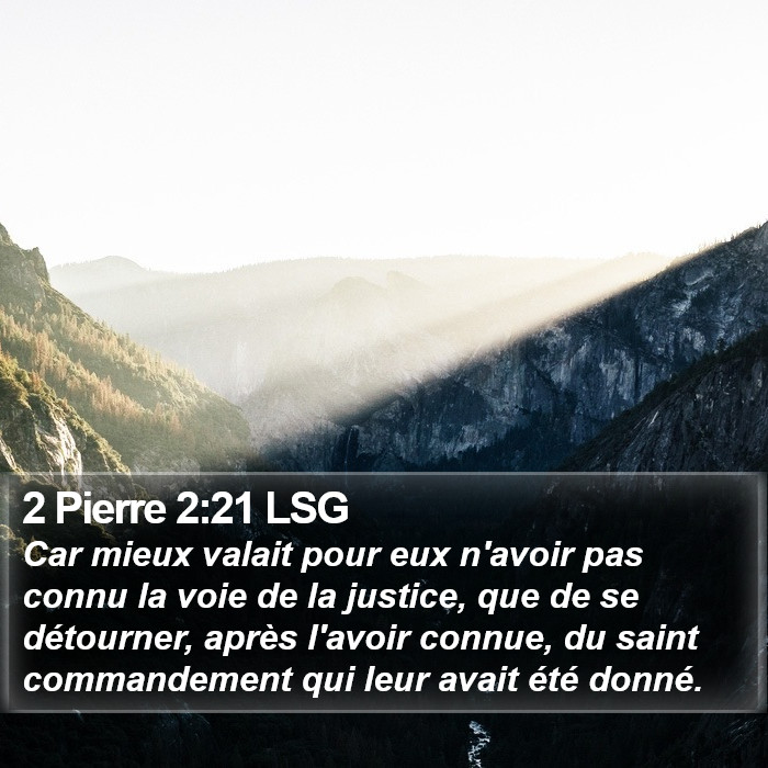 2 Pierre 2:21 LSG Bible Study