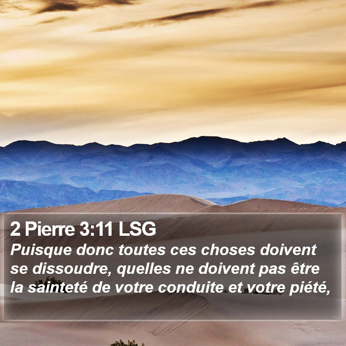 2 Pierre 3:11 LSG Bible Study