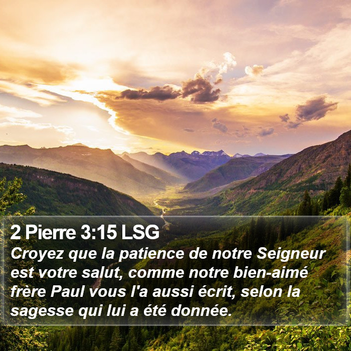 2 Pierre 3:15 LSG Bible Study