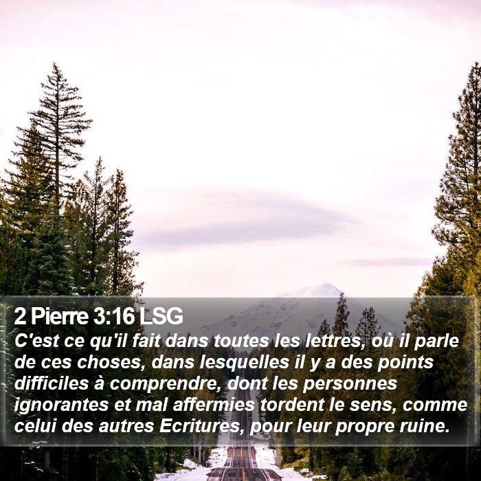 2 Pierre 3:16 LSG Bible Study