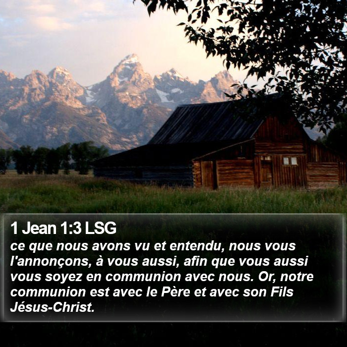 1 Jean 1:3 LSG Bible Study