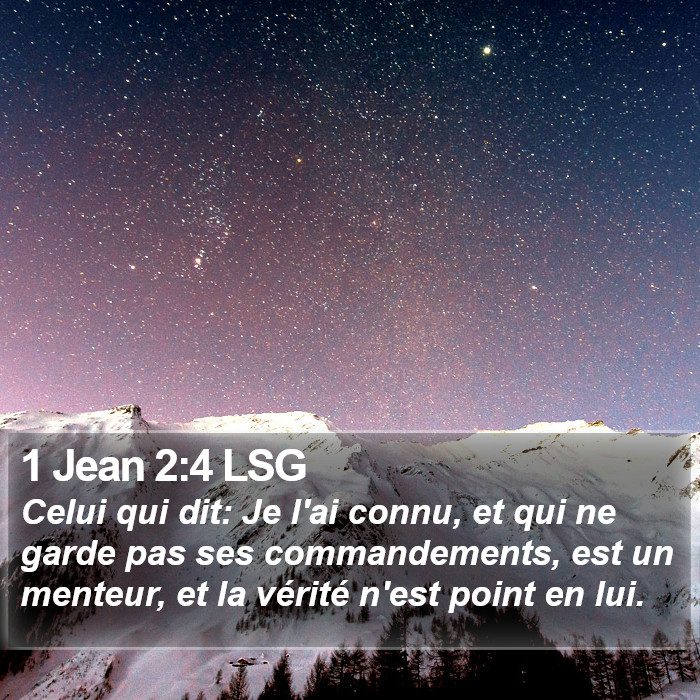 1 Jean 2:4 LSG Bible Study